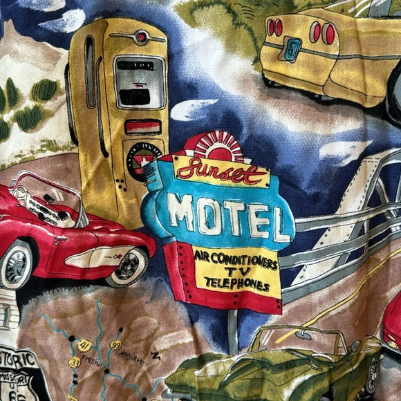 Paradise Found Honolulu Hawaii Corvette Car US Route 66 Sunset Motel Top Vtg L - Picture 4 of 8